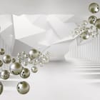 Miniatura fototapety Srebrne kule w futurystycznym tunelu