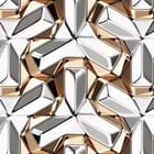 Miniatura fototapety Geometryczny wzór z metalicznymi kształtami