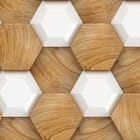 Miniatura fototapety Drewniane i białe heksagony