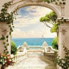 Miniatura fototapety Kamienny łuk z widokiem na morze