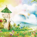 Miniatura fototapety Bajkowy krajobraz z domkami