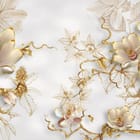 Miniatura fototapety Kwiaty magnolii na złotych gałęziach