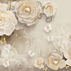 Miniatura fototapety Kremowe róże i delikatne spirale
