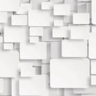 Miniatura fototapety Biała kompozycja kwadratów 3D