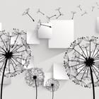 Miniatura fototapety Czarne dmuchawce na szarym tle