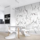Miniatura fototapety Abstrakcyjne wzory z liśćmi we wnętrzu kuchni