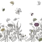 Miniatura fototapety Kwiaty polne na białym tle