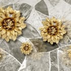 Miniatura fototapety Złote kwiaty na kamiennym tle