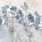 Miniatura fototapety Niebiesko-białe róże na tle