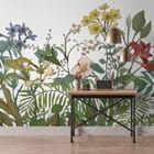 Miniatura fototapety Kolorowe kwiaty na białym tle we wnętrzu przedpokoju