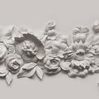 Miniatura fototapety Dekoracyjny relief z kwiatami
