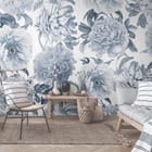 Miniatura fototapety Piwonie na białym tle we wnętrzu salonu