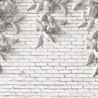 Miniatura fototapety Reliefy kwiatowe na ceglanej ścianie