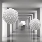 Miniatura fototapety Geometryczne kule w tunelu 3D