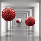 Miniatura fototapety Czerwone kule w białym tunelu