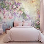 Miniatura fototapety Magnolie w towarzystwie lawendy we wnętrzu sypialni