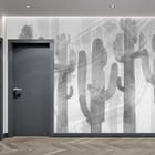Miniatura fototapety Sylwetki Kaktusów na Teksturze we wnętrzu przedpokoju