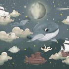 Miniatura fototapety Wieloryb w Chmurach Nocą