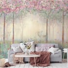 Miniatura fototapety Drzewa z Różowymi Kwiatami we wnętrzu salonu