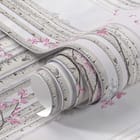 Miniatura fototapety Las brzozowy z różowymi kwiatami fragment #1