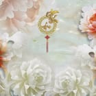 Miniatura fototapety Orientalne Piwonie z Złotym Ornamentem