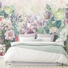 Miniatura fototapety Kwiaty polne w pastelowych barwach we wnętrzu sypialni