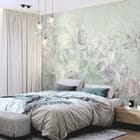 Miniatura fototapety Pastelowe kwiaty polne we wnętrzu sypialni