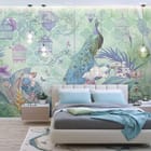 Miniatura fototapety Pawi ogon w tropikalnej scenerii we wnętrzu salonu