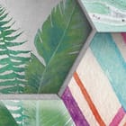Miniatura fototapety Heksagonalne wzory z liśćmi palmowymi fragment #1