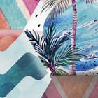 Miniatura fototapety Heksagonalne wzory z liśćmi palmowymi fragment #2