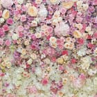 Miniatura fototapety Kwiatowa ściana z różami i hortensjami