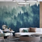 Miniatura fototapety Mglisty las iglasty we wnętrzu salonu