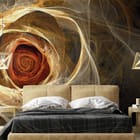 Miniatura fototapety Abstrakcyjna spirala z różami we wnętrzu sypialni