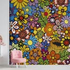 Miniatura fototapety Kolorowy Wzór Kwiatowy we wnętrzu pokoju dziecka