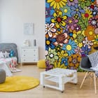 Miniatura fototapety Kolorowy Wzór Kwiatowy we wnętrzu pokoju nastolatka