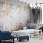 Miniatura fototapety Murale kwiatowe z gęstą roślinnością we wnętrzu salonu