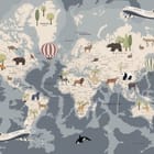 Miniatura fototapety Mapa świata z kontynentami dla dzieci