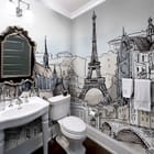 Miniatura fototapety Wieża Eiffla i zabytkowe budynki - aranżacja w łazience