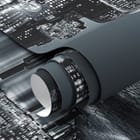 Miniatura fototapety Panorama miasta nocą z lampą - realne zdjęcie w rolce