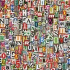 Miniatura fototapety Kolorowe litery i cyfry