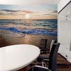 Miniatura fototapety Zachód słońca nad morzem we wnętrzu biura