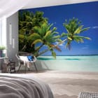 Miniatura fototapety Palmy nad brzegiem morza we wnętrzu sypialni
