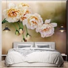 Miniatura fototapety Róże w pełnym rozkwicie we wnętrzu sypialni