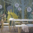 Miniatura fototapety Złote pawie na nocnym niebie we wnętrzu kuchni