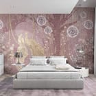 Miniatura fototapety Złote Pawie na Gałęzi we wnętrzu sypialni