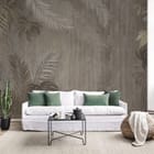 Miniatura fototapety Tropikalne liście na spokojnym tle we wnętrzu salonu