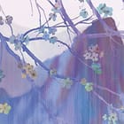 Miniatura fototapety Żurawie na tle gór i wodospadów fragment #2