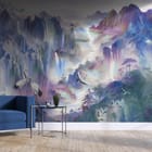 Miniatura fototapety Żurawie na tle gór i wodospadów we wnętrzu salonu