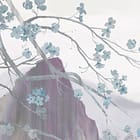 Miniatura fototapety Żurawie na skale w górskim krajobrazie fragment #2