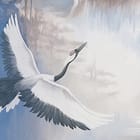 Miniatura fototapety Żurawie na skale w górach fragment #1